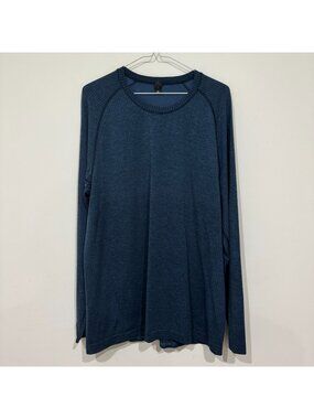 Lululemon Men's Metal Vent Tech Long-Sleeve Shirt Mineral Blue True Navy Size L